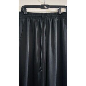 Melloday Nordstrom Pants Wm's Sz M Black High Rise Pull On Wide Leg Barrell‎